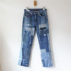 ポロ ラルフローレン レディース デニムパンツ The CHRYSTIE KICK FLARE CROP パッチワーク、リペア加工 24 （w-2520331）