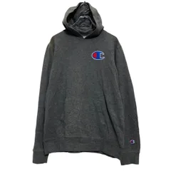 Champion ロゴ スウェット パーカー チャンピオン XL キッズ 160～ サイズ チャコールグレー プルオーバー 古着卸 アメリカ仕入 a610-5534