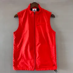 90's adidas アディダス 軽量 ナイロンベスト スポーツウェア パフォーマンスロゴ 橙 オレンジ  OTサイズ（ レディース XLサイズ ）