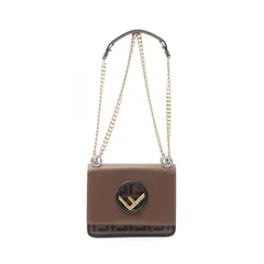 FENDI キャナイ ミニショルダーバッグ フェンディミニキャナイ ズッカ柄 ブラウン/黒 ゴールド金具