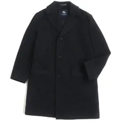 極美品▼BURBERRY LONDON バーバリーロンドン ロゴ入りボタン カシミヤ混 チェスターコート ダークグレー L メンズ 日本製 正規品のサムネイル