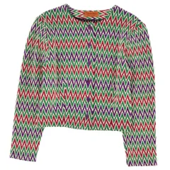 美品 ミッソーニ MISSONI ジャケット ニット ノーカラー  ウール アウタのサムネイル