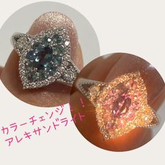 アレキサンドライトリングandピアスセット