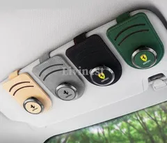 新品！フェラーリ Ferrari ロゴ 車用サングラスクリップ メガネクリップ ホルダーメガネ  多機能 カード収納  ☆4色選択☆  番号01 全車種対応  488 FF F8のサムネイル