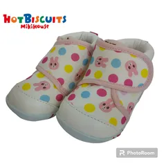 32-00038 MikiHouse ミキハウス HOTBISCUITS ホットビスケット ベビーシューズ スニーカー キッズ女の子用 12cm ホワイト・ピンク・水色・黄色 佐川急便発送