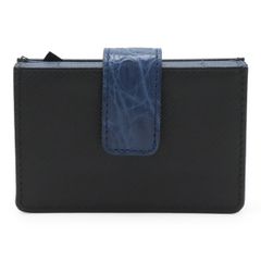PRADA プラダ カードケース カードホルダー 名刺入れ アコーディオン サフィアーノレザー クロコ型押し NERO 黒 ブラック ブルー 1MC211