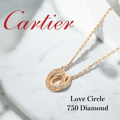 【中古特価】 Cartier カルティエ ラブサークル 750 PG ダイヤモンド ネックレス 41cm 5.6g