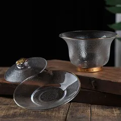 マット　耐熱ハンマー紋　中国茶器　蓋碗　茶器　茶道具　工芸品　食器　茶海のサムネイル
