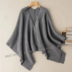 【新品未使用】ドルマンスリーブニット カーディガン 自然に体型カバー レディース シンプルながらこなれ感抜群秋冬大活躍なトップス着回しやすく大人カジュアル ddhc149