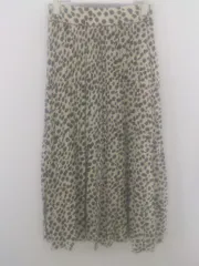 ◇ FREE'S MART 総柄 バックウエストゴム ロング プリーツ スカート サイズFR ベージュ ブラック ブラウン系 レディース P  【1301170009602】