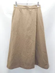 ◇ apart by lowrys 起毛　スリット　サイドジップ　裏地 ひざ丈 フレア スカート サイズM ブラウン系 レディース E  【1303020021543】