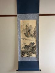 掛軸 山水 中国 水墨画 中古 古物 骨董 19.05.23-1. 掛軸 山水 中国 水墨画 中古 古物 骨董 19.05.23-1. - メルカリ