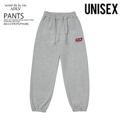 acm? de la vie (アクメドラビ) ADLV PATCH LOGO PANTS (パッチ ロングパンツ) スウェットパンツ ジョガーパンツ メンズ レディース カジュアル ストリート MELANGE グレー ADLV-21FW-PTLPTH-MEL