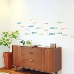 ウォールステッカー 魚の群れ 60049 ウォールペーパー インテリアシールのサムネイル
