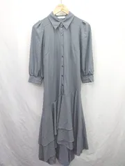 ◇ ⊂ And Couture アンドクチュール シンプル系 長袖 ロング丈 ワンピース サイズ38 グレー系 レディース E  【1507160022730】