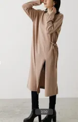 AZUL by moussy WAIST RIBBON SLIT LONG TOPS
