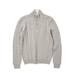 GRAN SASSO グランサッソ / プルオーバー ニットセーター スタンドカラー ケーブル編み ミドルゲージ ヴァージンウール カシミヤ ベージュ 399666のサムネイル