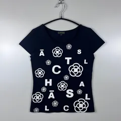 CLATHAS camellia t shirt クレイサス カメリア柄 Tシャツ 総柄 東京ブラウス M トップス 半袖 花柄 黒 y2k 平成のサムネイル