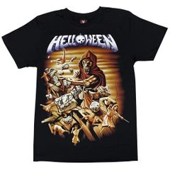 【土日も発送】Helloween ハロウィン WALLS OF JERICHO 黒 メンズ レディース ロックＴシャツ バンドＴシャツ ブラック 半袖 RockYeah