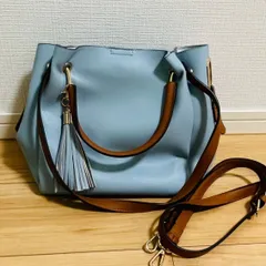 タッセルがポイント💛２ウェイBAG💗ショルダーバッグ　トートバッグ　ボディバッグ　レディース　ブルー　アジャスター付き