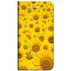 iPhone15 他 手帳型 ケース ひまわり畑 ★ iPhone SE 8 13 12 他 iPhone各機種対応可能 スマホケース ★ 5r