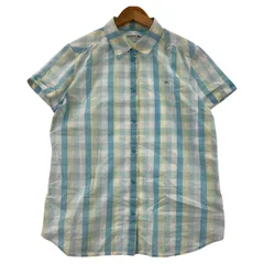 LACOSTE ラコステ チェック柄半袖シャツ size42/ライトブルー×ライトイエロー