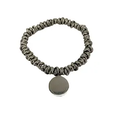 エンポリオアルマーニ EMPORIO ARMANI STEEL ロゴメダルチャーム シルバーブレスレット メンズ 表記無 