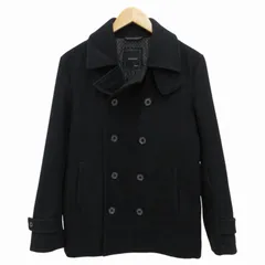 シップスジェットブルー SHIPS JET BLUE ピーコート メルトンジャケット 中綿 裏地 ドット M 黒 ブラック /UO