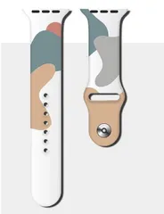 Apple Watchバンド シリコン迷彩 ホワイト 38mm/40mm/41mm アップルウォッチ ケース用 バンド