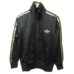 アディダスオリジナルス adidas originals タグ付き 00s 黒タグトラックジャケット ブルゾン ジャージ トレフォイルロゴ 刺繍 黒×金 ブラック×ゴールド S 1027 STK