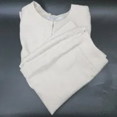 ◇ ⊇ NATURAL BEAUTY BASIC ツイード柄 膝丈 ジャケット スカート セットアップ サイズS ベージュ系 レディース E  【1412260009249】