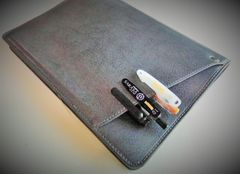 A4サイズ【Cover pocke付きノートカバー】２冊用■合皮■ライトグレー■
