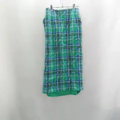◇ ⊇ UNITED ARROWS ユナイテッドアローズ チェック柄 膝下丈 タイト スカート サイズ40 グリーン系 レディース E  【1408220050031】