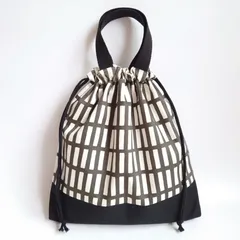 ハンドメイド リバーシブル 格子柄 × 星 体操着入れ お着替え袋 巾着バッグ 体操着袋 体操服袋 着替え袋 体操服入れ 着替え入れ 体操服バック 体操服バッグ 体操着バッグ 体操着バック 入学 入園 スター 男の子 女の子 シンプル モノトーン 北欧風