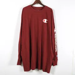 チャンピオン 長袖Tシャツ トップス ロンT アメリカ古着 ヴィンテージ 大きいサイズ メンズ 3XLサイズ ボルドー系 Champion 【中古】
