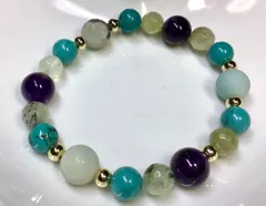 邪念を祓い夢の実現を手助けするターコイズ アマゾナイト ブレスレット16cm新品