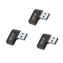 YFFSFDC USB変換アダプタ 3個セット USB3.0 メスからオス変換コネクタ USB コネクタ USB 3.0 アダプタ 90度 L型 直角 オスからメス変換コネクタ 10Gbps 高速デー