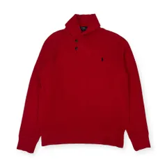 POLO RALPH LAUREN ラルフローレン ショールカラー ニット トレーナー M/レッド メンズ