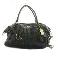 コーチ COACH マディソンギャザードレザー 2WAY ハンドバッグ ショルダーバッグ ブラック 16264 /NQ