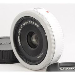 キヤノン 単焦点レンズ Canon EF40mm F2.8 STM ホワイト 中古 保証 美品 レンズプロテクター付き