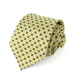 アレキサンダージュリアン ブランドネクタイ 総柄 サークル柄 ハンドメイド メンズ ゴールド ALEXANDER JULIAN 【中古】