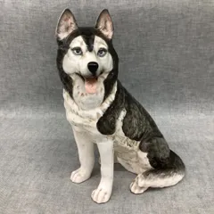 いぬ犬人形陶器オブジェ置物インテリア工芸品美術品A3309