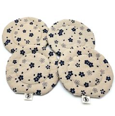 コースター 置物座布団 桜模様（グレー） 12cm (4枚セット)