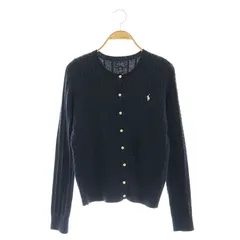 ポロ ラルフローレン POLO RALPH LAUREN コットンクルーネックケーブルカーディガン ニット XL 紺 ネイビー /AT ■OS