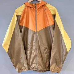 00's NIKE ナイキ ウインドブレーカー フーディージャケット 茶 橙 黄 ブラウン オレンジ イエロー メンズ XXLサイズ