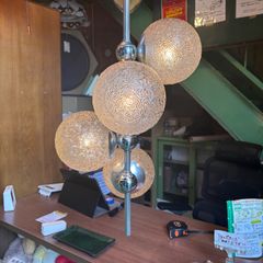 昭和レトロ　1970年代　70s National 4灯　四灯　シーリングライト　天井照明　ビンテージ　ヴィンテージ《店舗引き取り可能》ミッドセンチュリー　スペースエイジ　ヴィンテージ