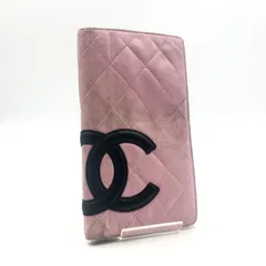 CHANEL シャネル　カンボンライン　長財布　デカココマーク　マトラッセ　キルティングレザー　ピンク×ブラック　シルバー金具　シリアルシールあり　9番代　レディース