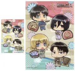 【中古】クリアファイル リヴァイ＆エレン＆ミカサ＆アルミン(ちみキャラ) A4クリアファイル＆ポストカードセット 「進撃の巨人」 京都限定