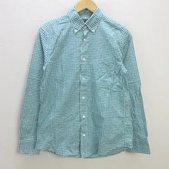 D■ユナイテッドアローズ/B&Y ギンガムチェック柄 長袖シャツ【M】緑/MENS/126【中古】