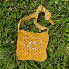 ミニマムサコッシュ🌱私の荷物これだけ（イエロー）　リサイクルコットン　サステナブル　エシカル　ミニマリスト